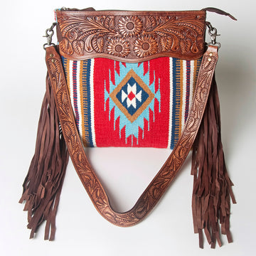 American Darling Signature Crossbody Hand Tooled Saddle Blanket Genuine Leather women bag western handbag purse